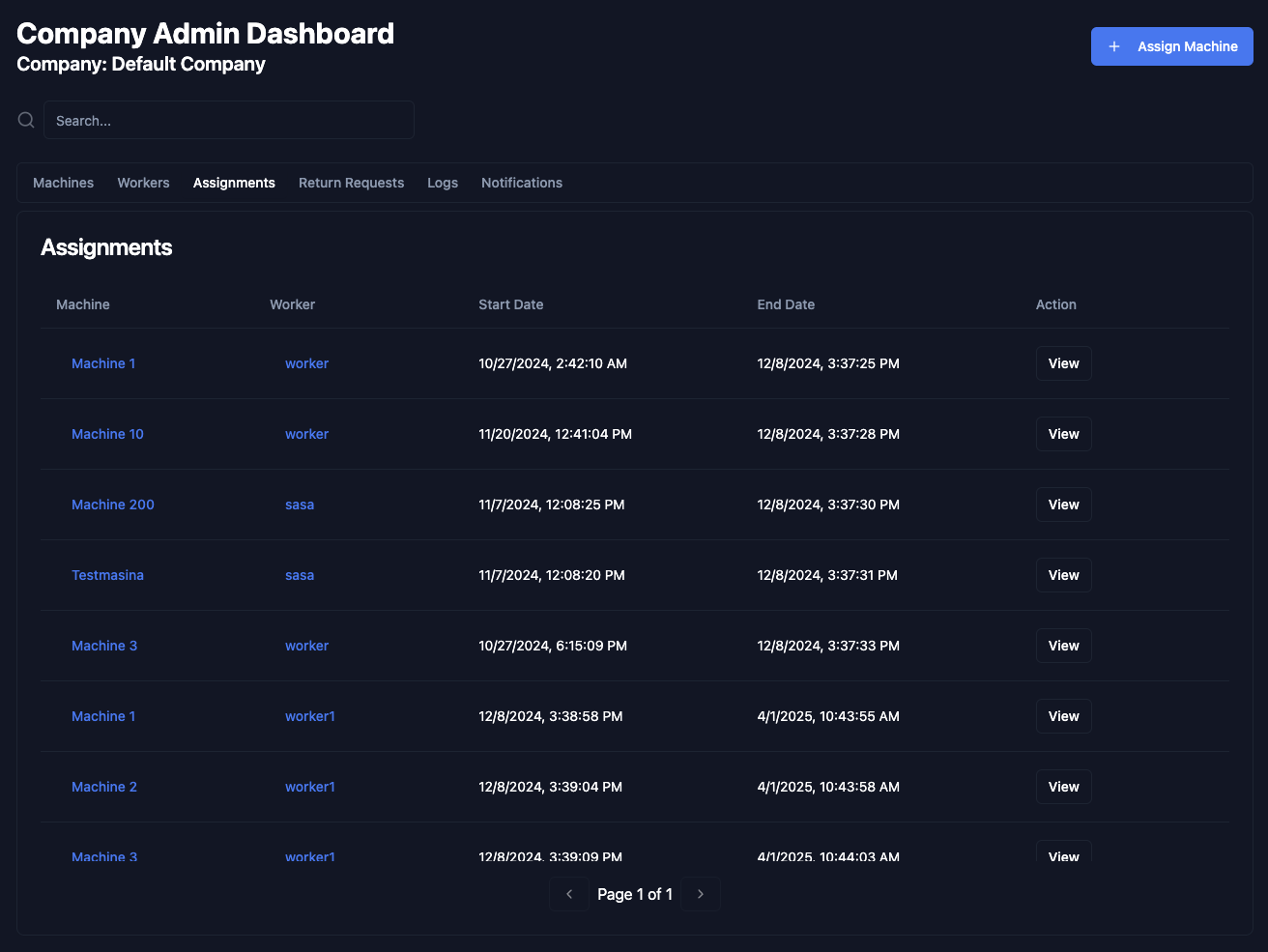 QRToolManager Dashboard